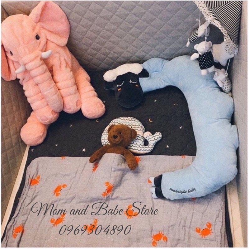 (Made in Korea) Gối cừu đa năng Good night baby Ellusben Hàn Quốc (Gối chữ Cái ngược)