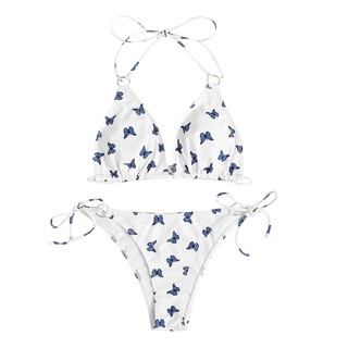 Set Bikini Lưng Cao Hoạ Tiết Bướm Cho Phái Nữ