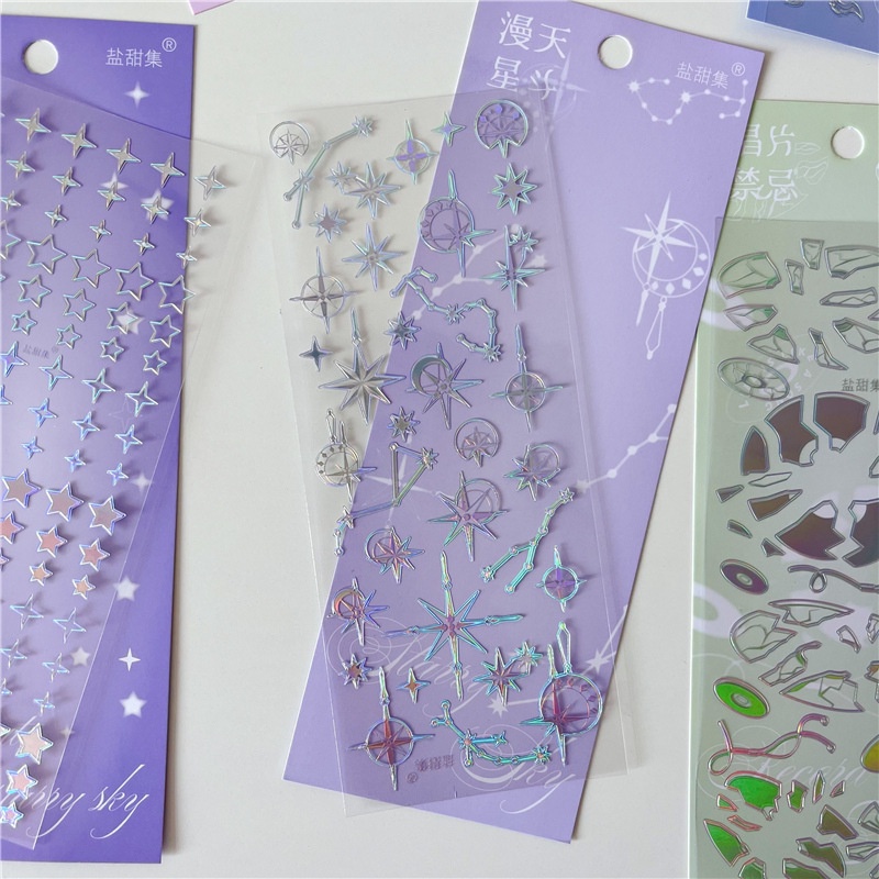 Galaxy Miếng Dán Trang Trí Ba Chiều Bằng Bạc