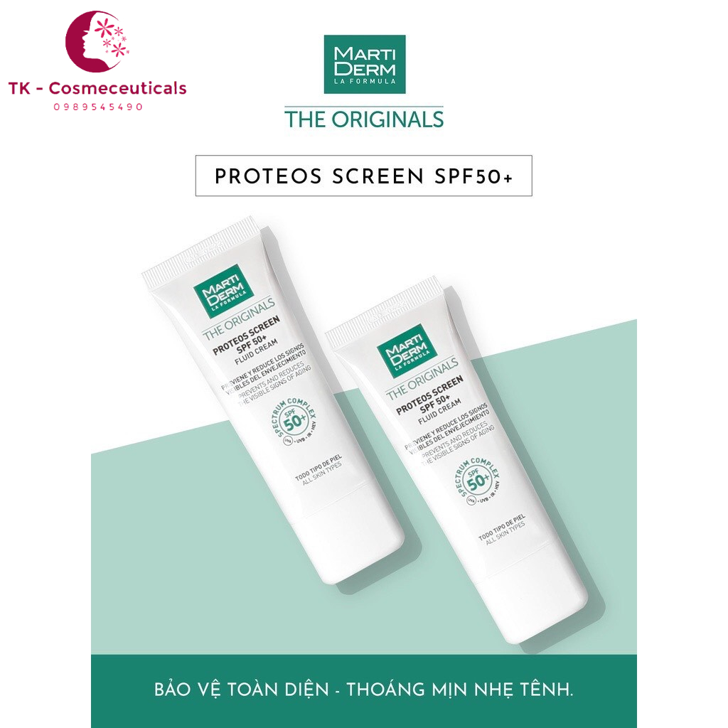 Kem Chống Nắng MARTIDERM / MARTI DERM Proteos Screen SPF 50+ Fluid Cream - Mini Size - 2ml