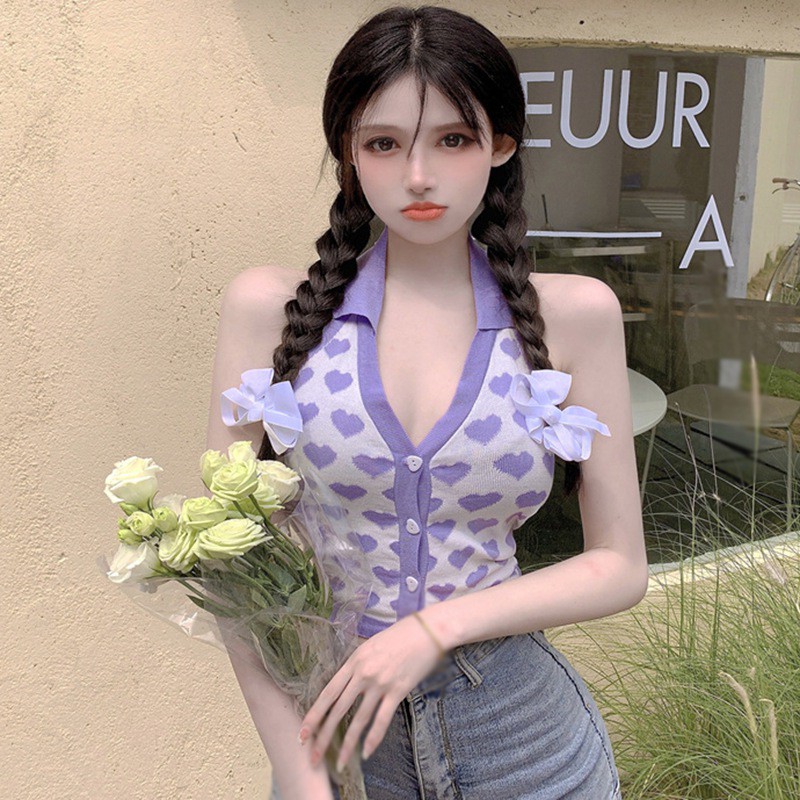 Áo Lửng Hai Dây Cổ Sâu Quyến Rũ Dành Cho Nữ