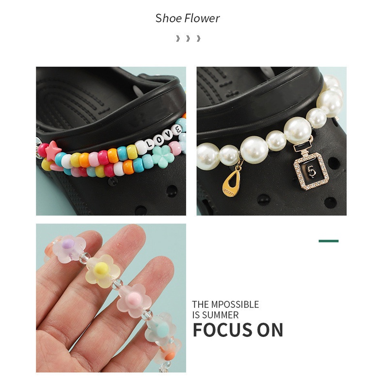 1 Mặt Charm Dây Xích Kim Loại Đính Đá Trang Trí Giày Thể Thao Tái Sử Dụng Được DIY 1 pcs