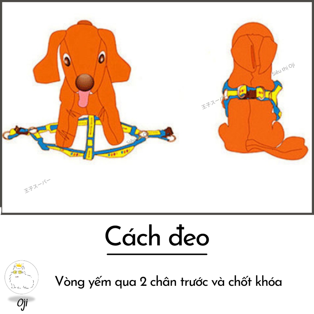 Dây Dắt Chó Mèo, 120 cm, Chống Hằn Cổ, Kèm Yếm Jeans