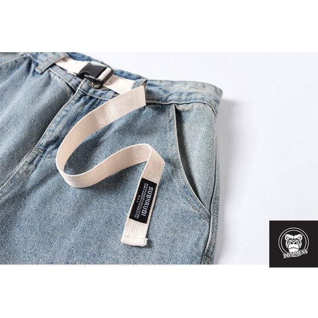 [size lớn] Quần jean nam ống rộng màu xanh ghi nhạt | BigBuy360 - bigbuy360.vn