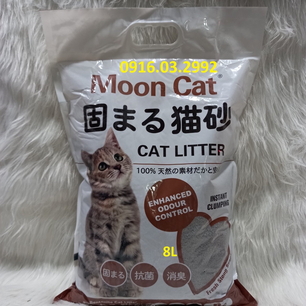 Cát vệ sinh cho mèo cát nhật Moon cat 8L, Cát vệ sinh cho mèo than hoạt tính