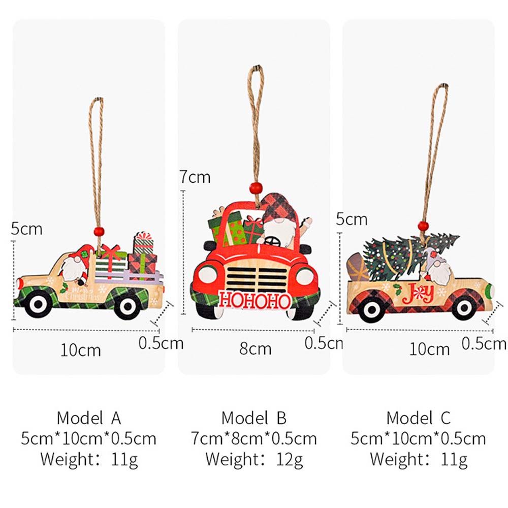 WILLIS Natural Hanging Ornament New Year Christmas Decoration Wooden Pendants Party Hollow Car Christmas Tree Truck Home Wood Crafts