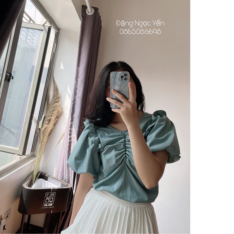 Áo Rúm Ngực Tay Bồng
