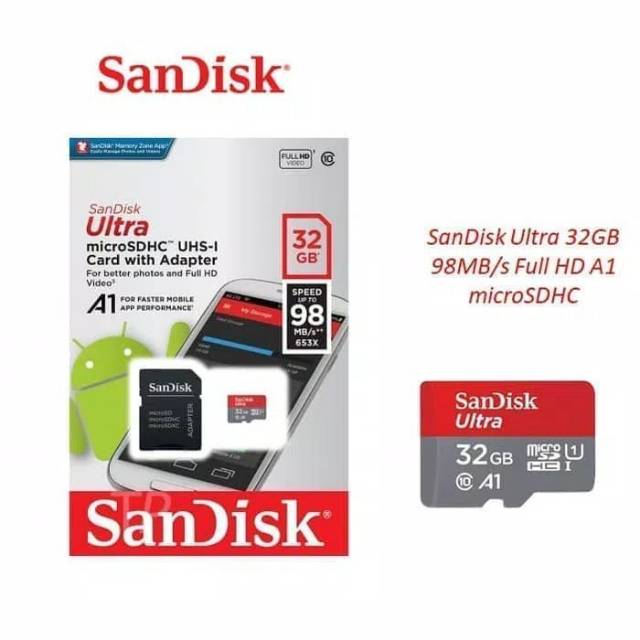 Thẻ Nhớ Sandisk Ultra Micro Sdhc Uhs-i Class 10 32gb 98mb / S | BigBuy360 - bigbuy360.vn