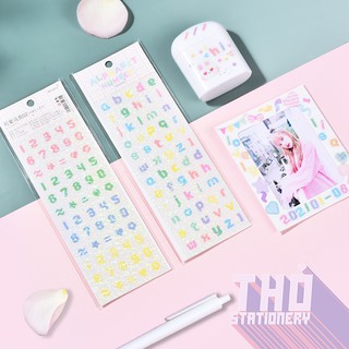 Sticker chữ cái hologram confetti decor toploader bộ 2 tấm hình dán ribbon trang trí sổ hàn quốc bts blackpink BLING