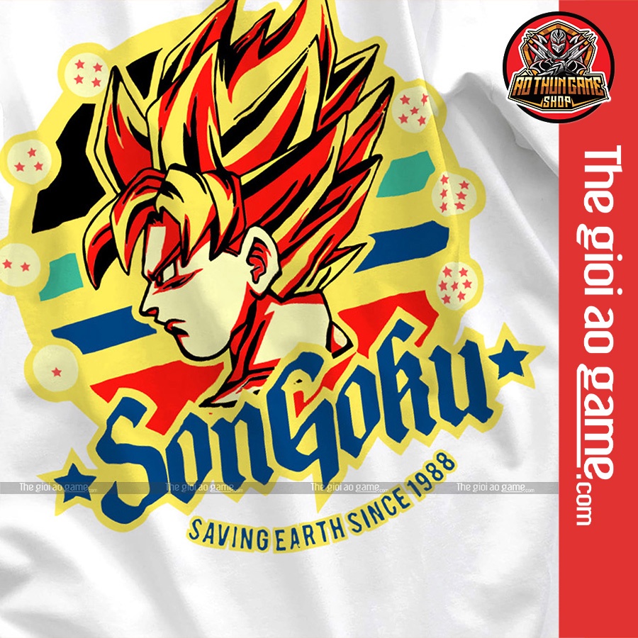 Áo dragon ball Goku nam nữ Áo phông Goku dragon ball  trắng đen form rộng unisex cotton co giãn thoáng mát T08