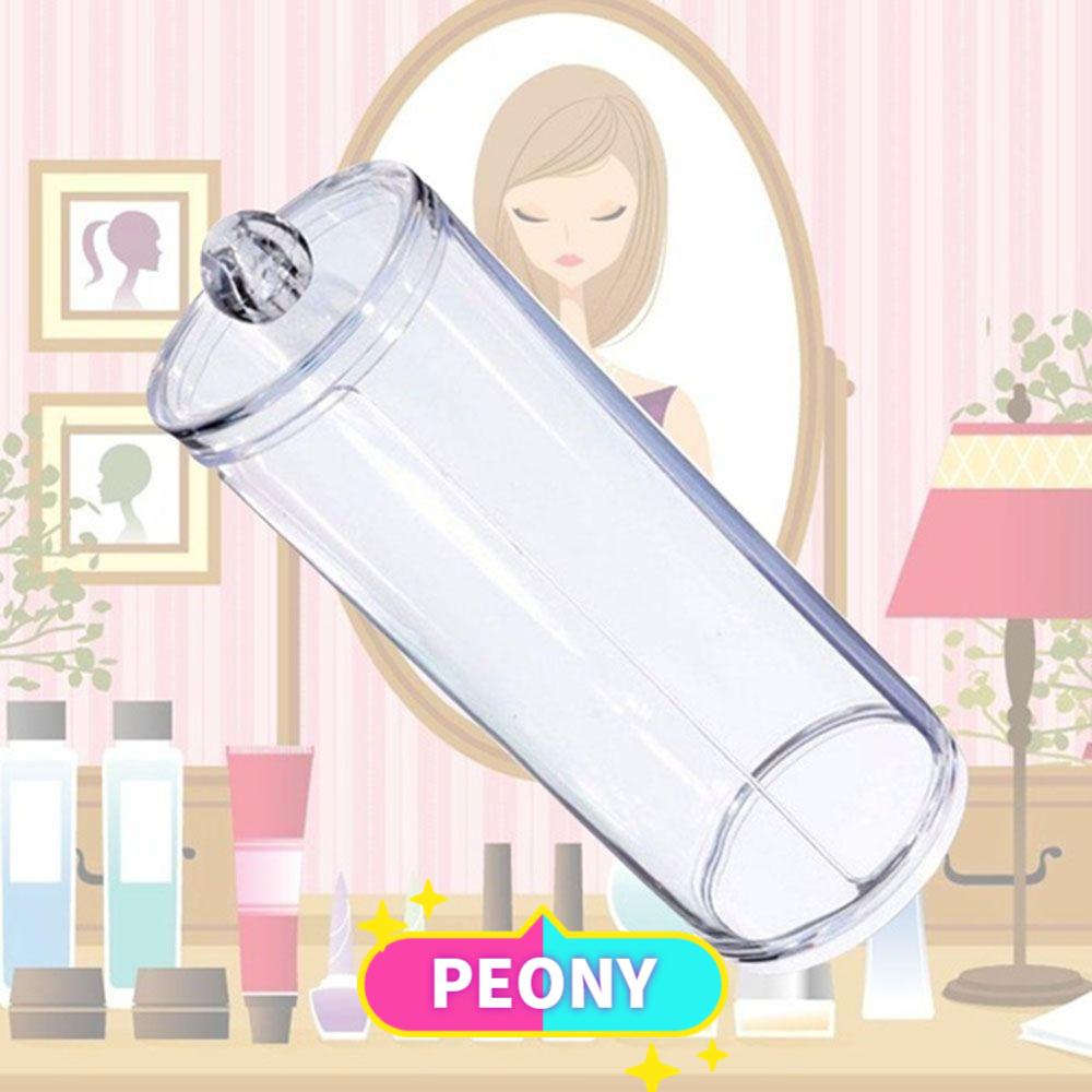 Hộp đựng bông tẩy trang / trang sức bằng acrylic hình tròn tiện dụng