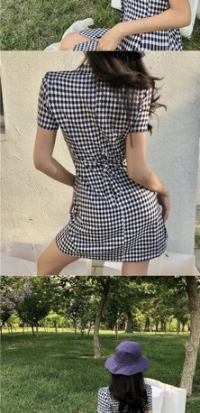 Váy kẻ ô nhỏ dáng A vintage