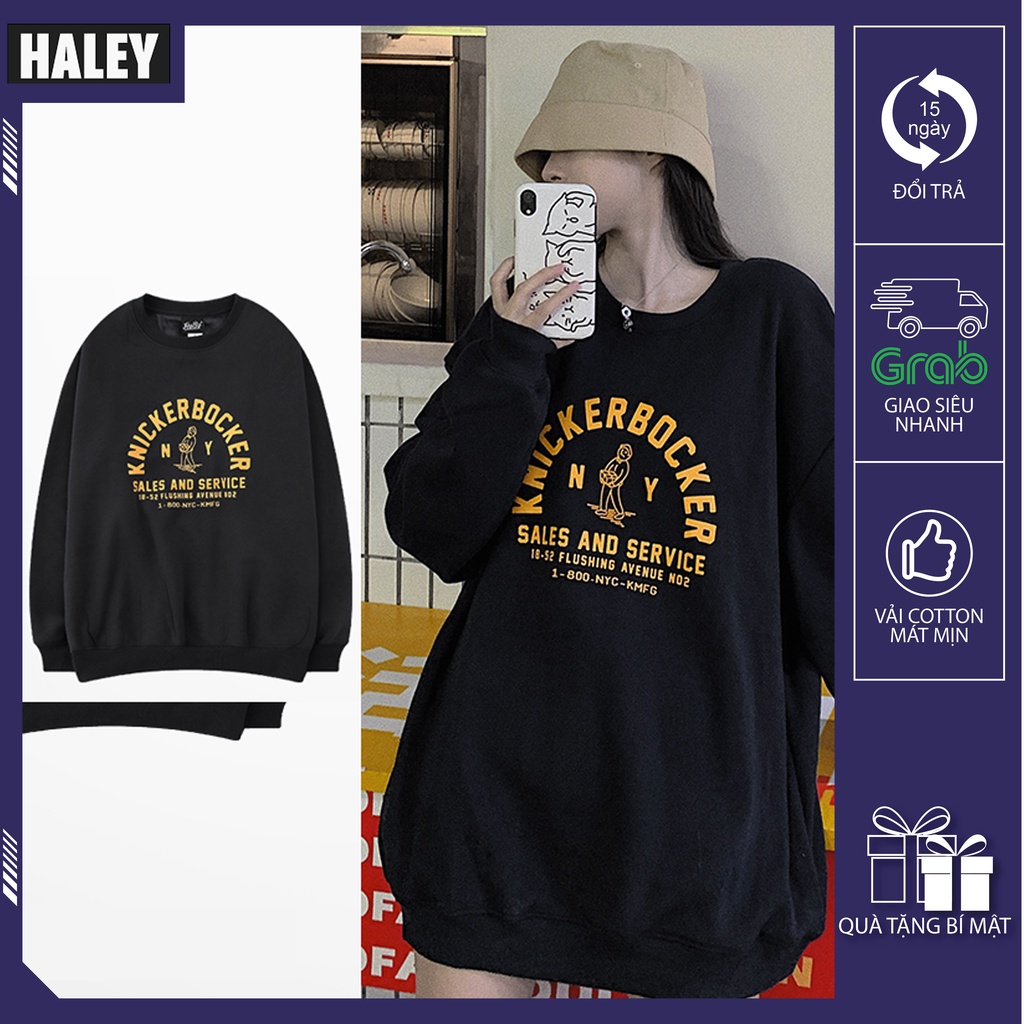 Áo SWEATER KNICKER Nam Nữ HALEY unisex mã HD237 Chất nỉ bông dày dặn ấm áp phong cách Hàn Quốc năng động