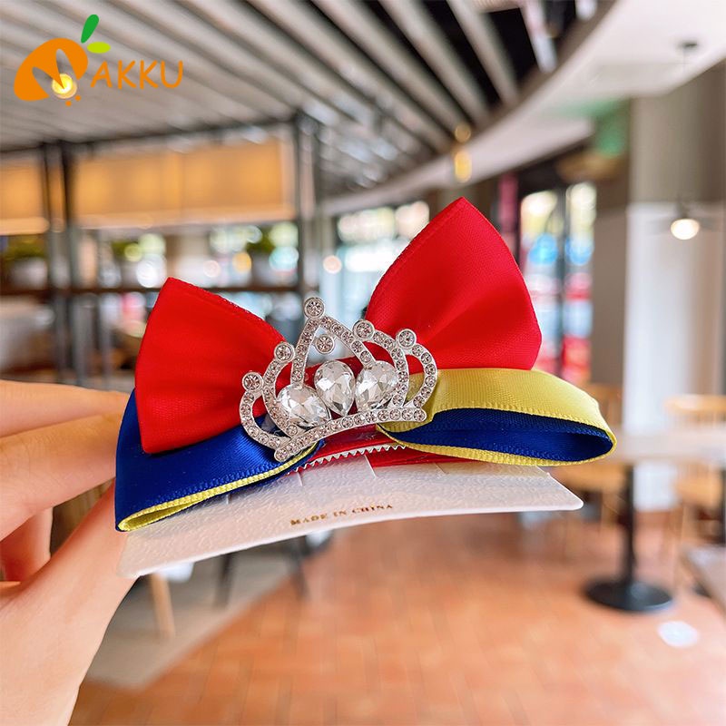 Kẹp Tóc Nơ Ruy Băng Màu Sắc Dễ Thương Cho Bé Gái AKKU