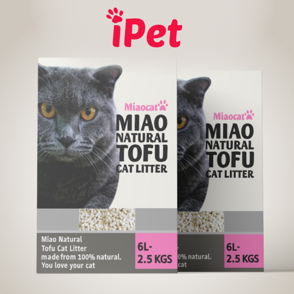 Cát Đậu Nành Hữu Cơ Khử Mùi Vệ Sinh Cho Mèo Tofu Miao Natural 6L - iPet Shop