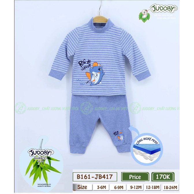 Judoby - Bộ cổ lọ 3p chất Bamboo sợi tre siêu mềm mịn cho bé 6-24 tháng JB417