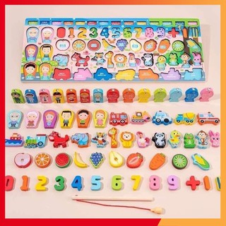 BỘ ĐỒ CHƠI CÂU CÁ VÀ HỌC SỐ THÔNG MINH 63 chi tiết skids store