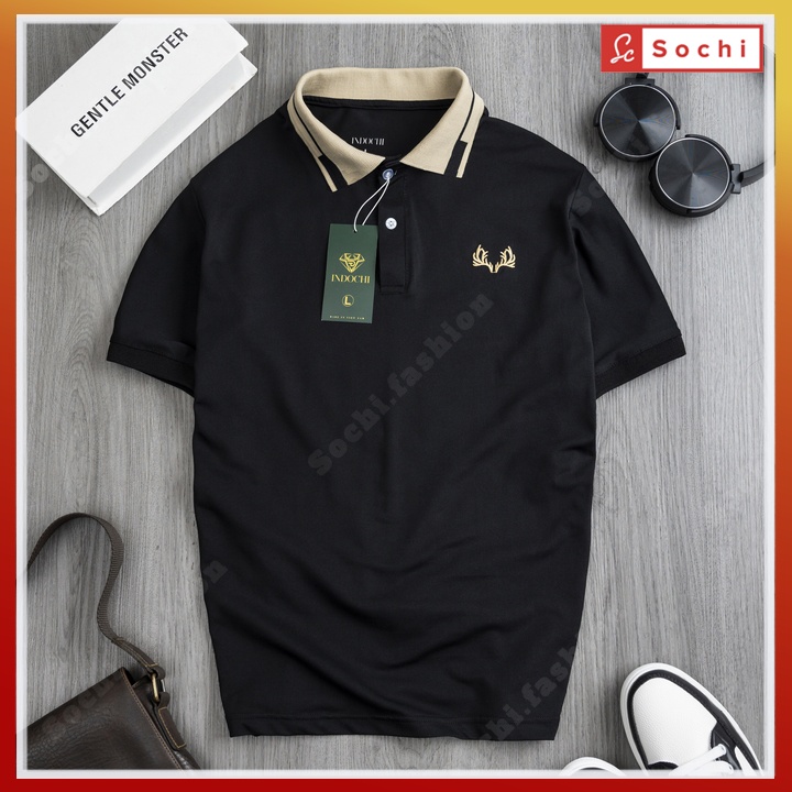 Áo thun Polo nam,[tặng khẩu trang in 3D] áo polo nam cổ bẻ thêu logo tuần lộc hàng chính hãng cao cấp mã PL66