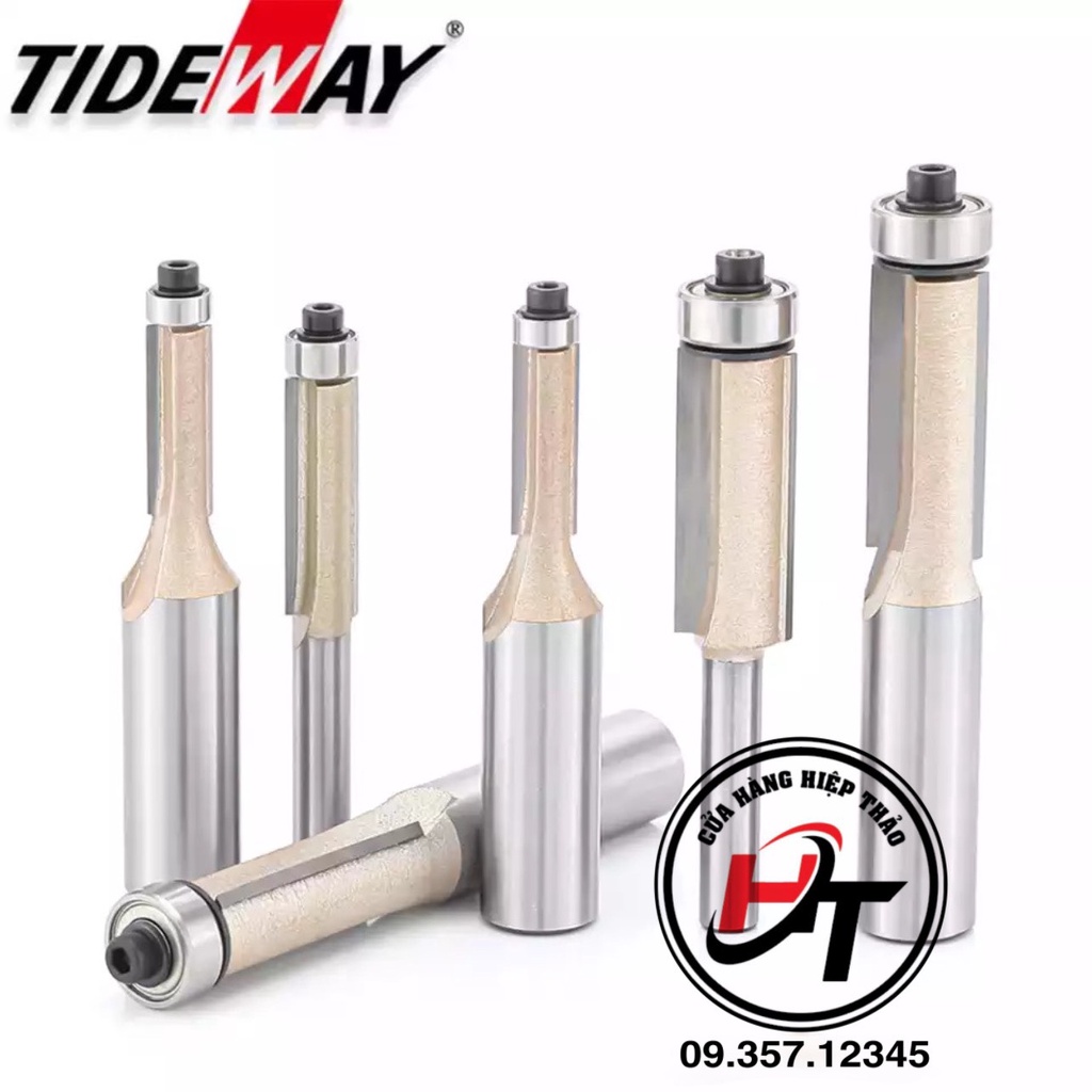 Mũi soi gỗ thẳng CNC lấy nền có bi mũi phay TIDEWAY lắp máy soi cầm tay và trục đứng MPGTB0201