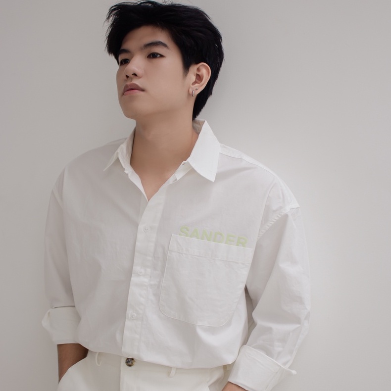 Áo somi kaki nam - Trắng