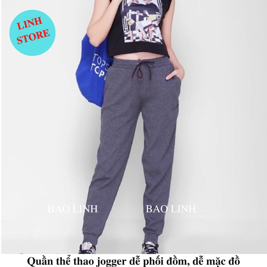 Quần Jogger Nữ Len Tăm Bigsize Bo Gấu, Quần Thể Thao Dài Cạp Chun Lưng Cao Đi Làm Đi Học