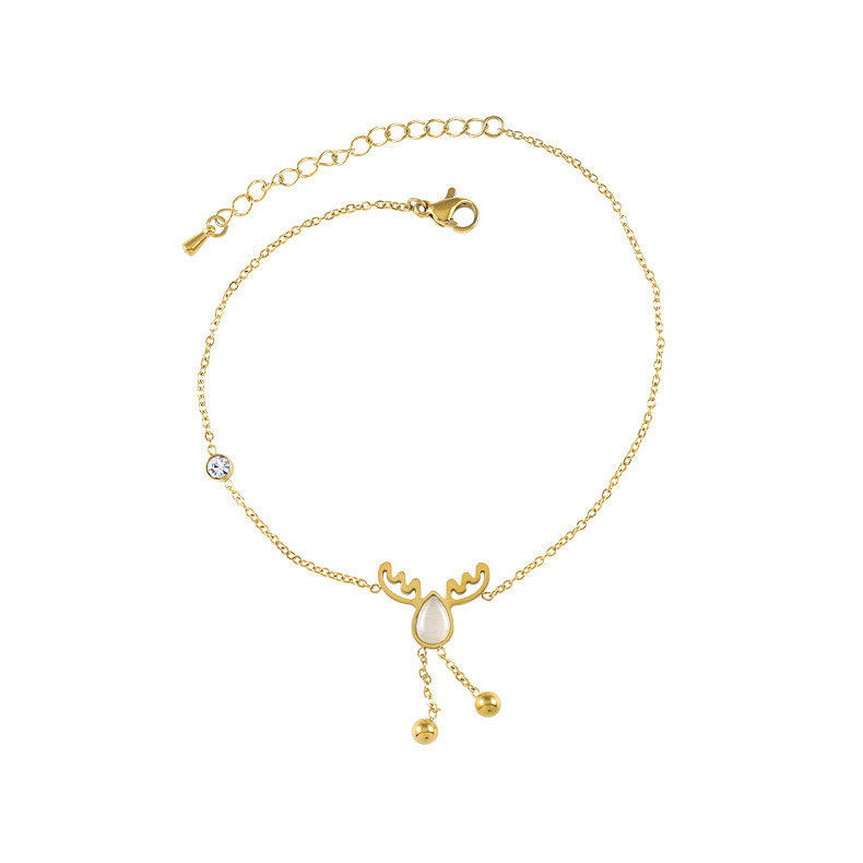 2021 New Elk Titanium Steel 18K Gold Anklet