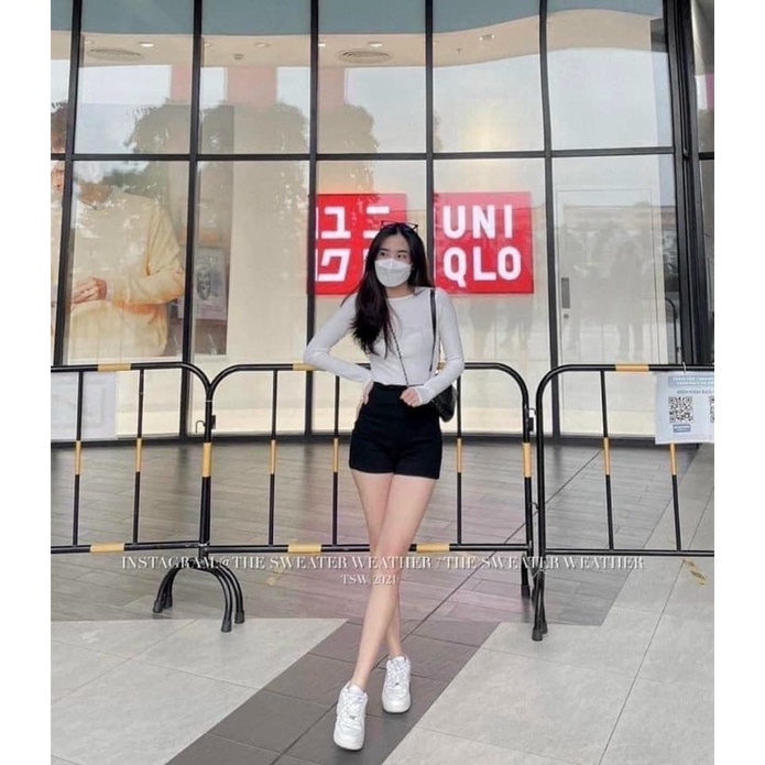 Legging cuộn nữ Zara xuất dư, quần đùi cộc ôm mùa hè co giãn hách dáng basic dễ phối đồ