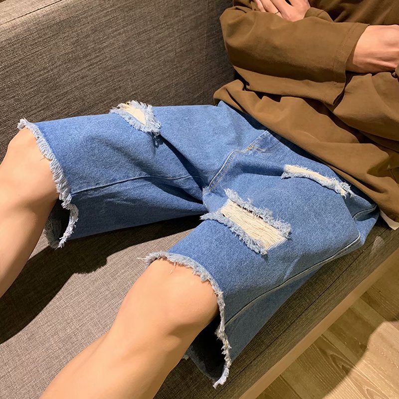 Men's Fashion Torn Jeans Shorts Size S-2Xl