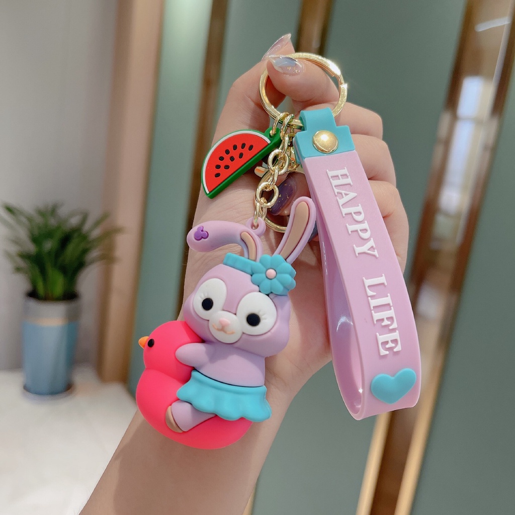 Móc Khóa pvc Hình Vịt Hoạt Hình Sáng Tạo Dễ Thương