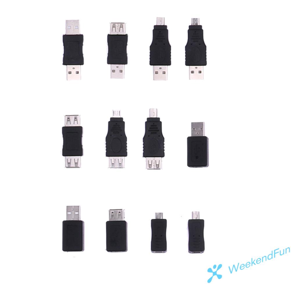 Bộ 12 Đầu Chuyển Đổi Otg F/M Mini Usb Sang Micro Usb Tiện Dụng