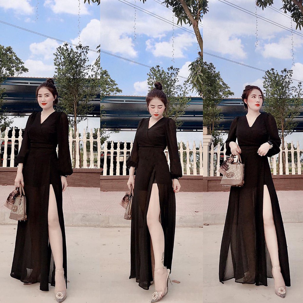 Váy Đen Xẻ Tà- Mua 1 Được 2