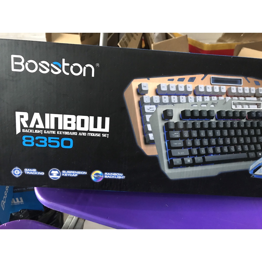 Bộ Phím chuột NEW Bosston 837 8350 Giả Cơ led new