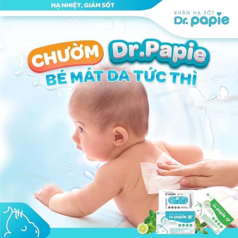 Khăn lau hạ sốt Dr Papie