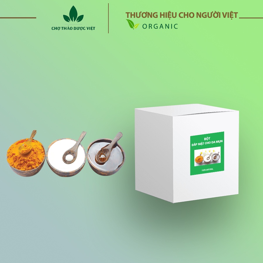 Set 10 loại bột cho da mun (Bột hữu cơ, kháng khuẩn, ngăn ngừa mun ẩn, dưỡng da) - Chợ Thảo Dược Việt