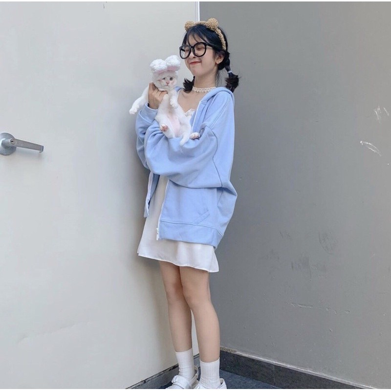 Áo KHOÁC Hoodie LỬNG CUTE Nữ Ulzzang Unisex 1hitshop | BigBuy360 - bigbuy360.vn