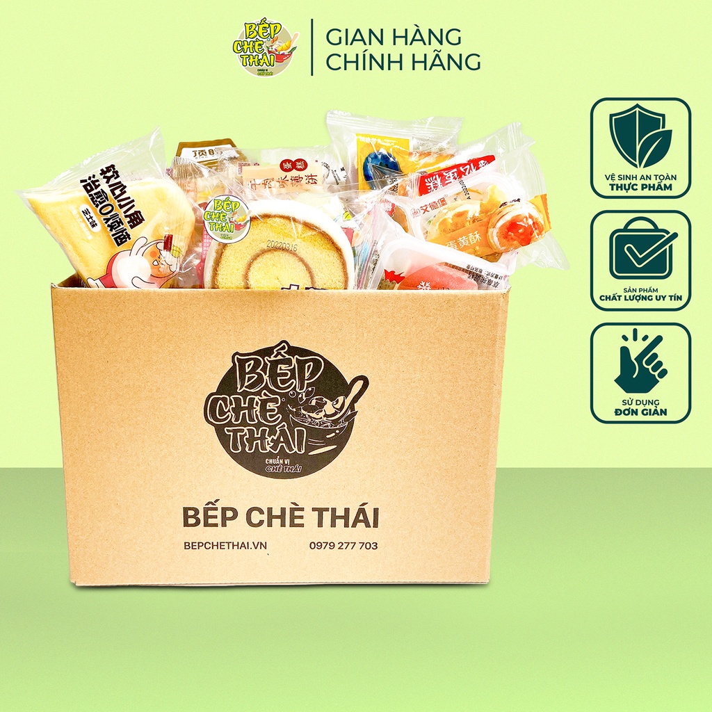 Bánh Mix Bánh Bông Lan Đủ Vị - Thùng 1kg - Bếp Chè Thái