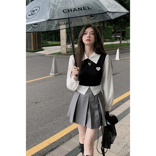 Set váy áo kiểu dáng sinh viên Hàn Quốc Sweet and Cool set