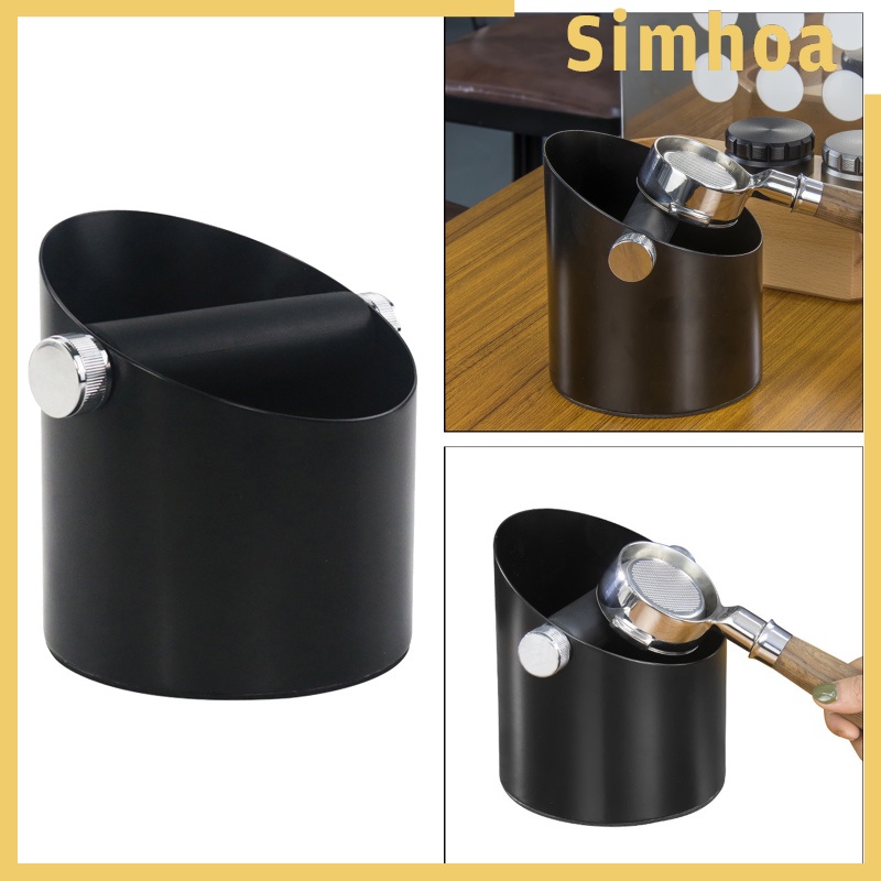 [SIMHOA] Black Espresso Coffee Knock Box Waste Bin Bucket for Home Office Barista