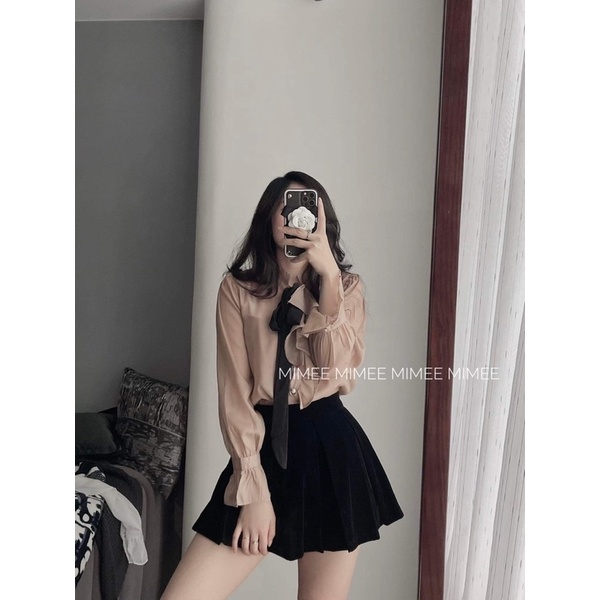 Quần short ren, chân váy nhung mix mimee