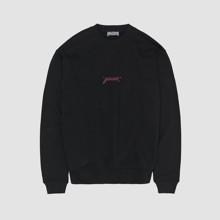 Áo nỉ unisex dáng rộng 21ST URBAN LS21 Black Call Me Yours