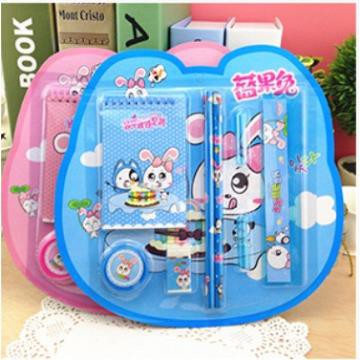 Bộ dụng cụ học tập 8 món bút các loại, sổ ghi chép, gôm tẩy, thước, gọt xoáy bút chì và các loại