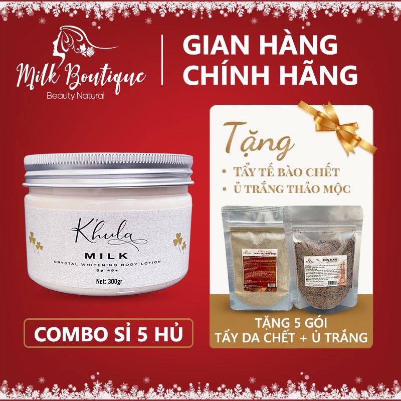 [ 5 Hũ 300gr ] Kem dưỡng trắng da body K'HULA MILK,không bết rít, không lộ vân kem, hàng chính hãng