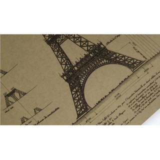 Poster hình tháp Eiffel phong cách retro
