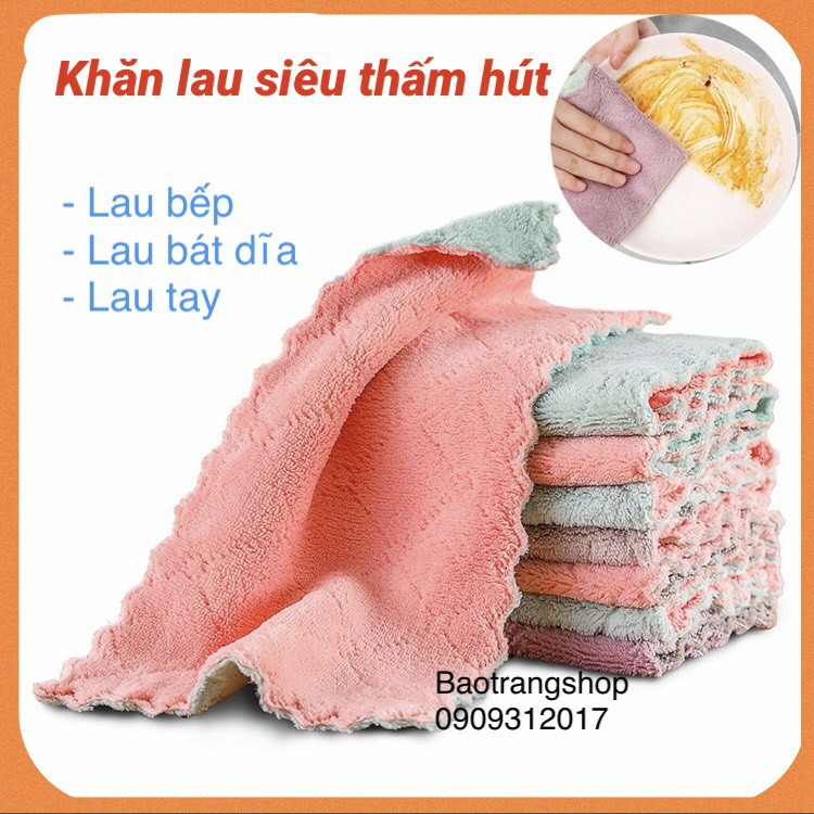 [Siêu Rẻ] Khăn Lau Bếp, Lau Bát Đĩa Siêu Thấm Hút