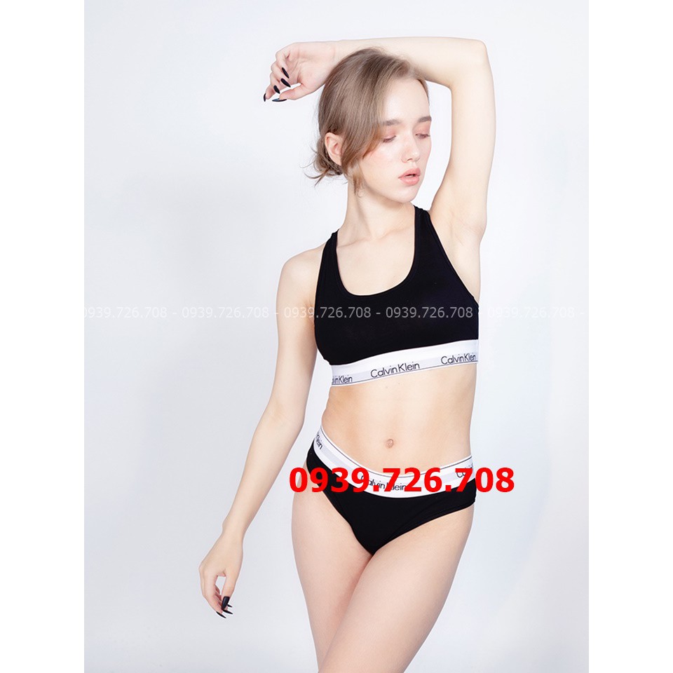 Bộ lót nữ.CK.chất cotton lưng ba lỗ loại 1 không mút- Áo lót bra thể thao kèm quần - ĐỎ ĐEN TRẮNG XANH XÁM | BigBuy360 - bigbuy360.vn