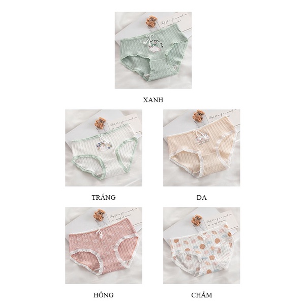 Quần lót cotton nữ mềm mịn thoáng khí hình thú dễ thương LAVENUSA QL92