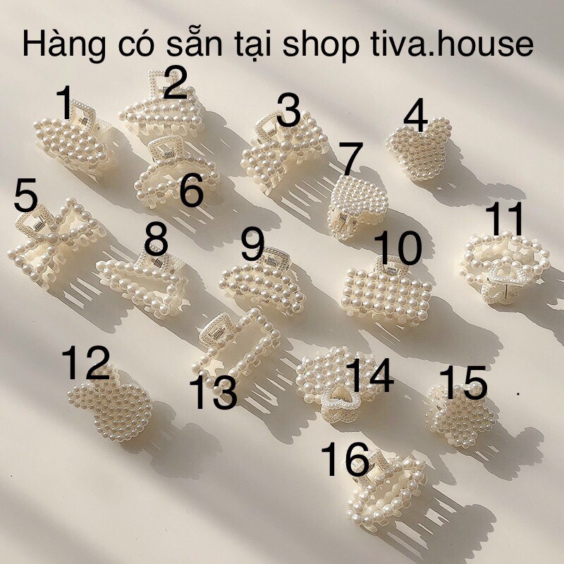 Kẹp tóc nhiều mẫu màu trắng loại nhí kẹp mái