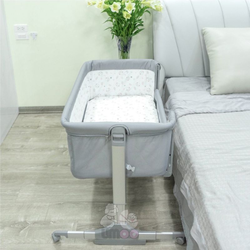 Nôi Cũi Vải Chân Cao UMOO UM-08109 Chính Hãng, Nôi Đa Năng Có Thẻ Hạ Thành