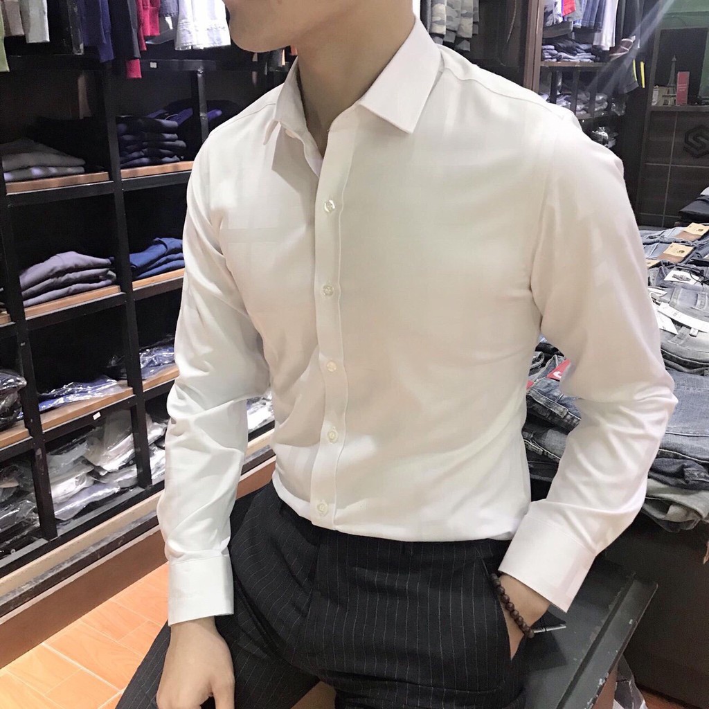 Sơ mi Cổ Bẻ nam dáng chuẩn form ôm body Cam Kết Giống Hình (Cam kết giống hình) | BigBuy360 - bigbuy360.vn