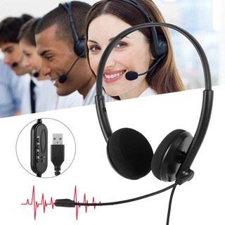 USB Headset Hands Free Call Center Noise Reduction Line Headset Phone Headset Laptop With Microphone USB Computer Headset [COD]FC